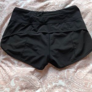 Lululemon speed short, 2.5 inseam in black.